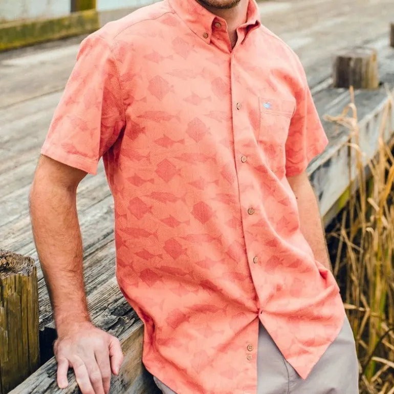 Atoll Woven Shirt - Geometric Fish