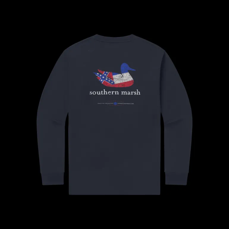 Authentic Heritage Tee - Mississippi State Flag - Long Sleeve
