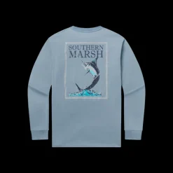 Blue Marlin Fishing Tee - Long Sleeve