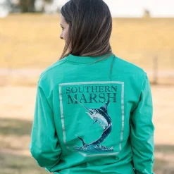 Blue Marlin Fishing Tee - Long Sleeve