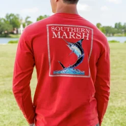 Blue Marlin Fishing Tee - Long Sleeve