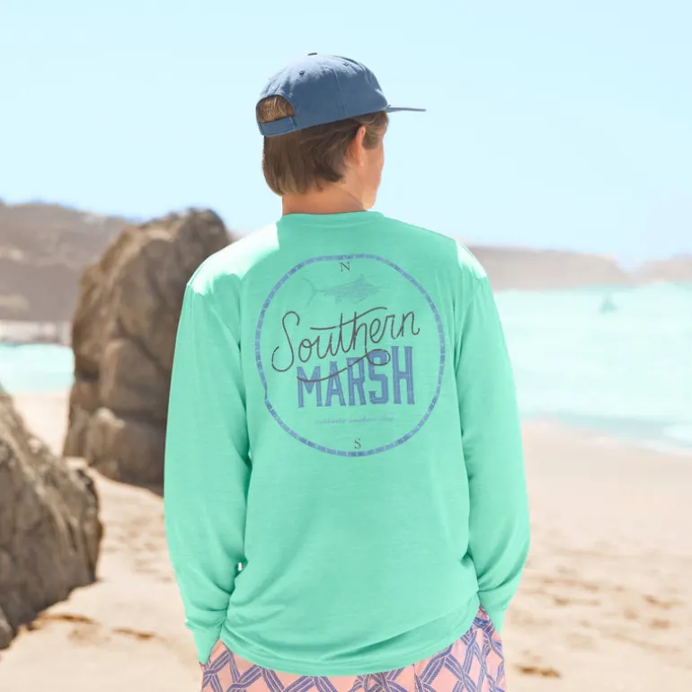 FieldTec™ Heathered Performance Tee - Marlin Time - Long Sleeve