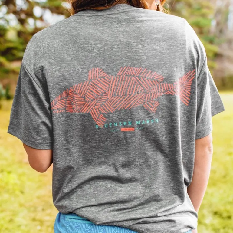 FieldTec™ Heathered Performance Tee - Redfish