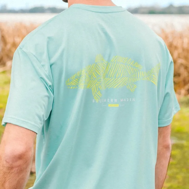 FieldTec™ Heathered Performance Tee - Redfish