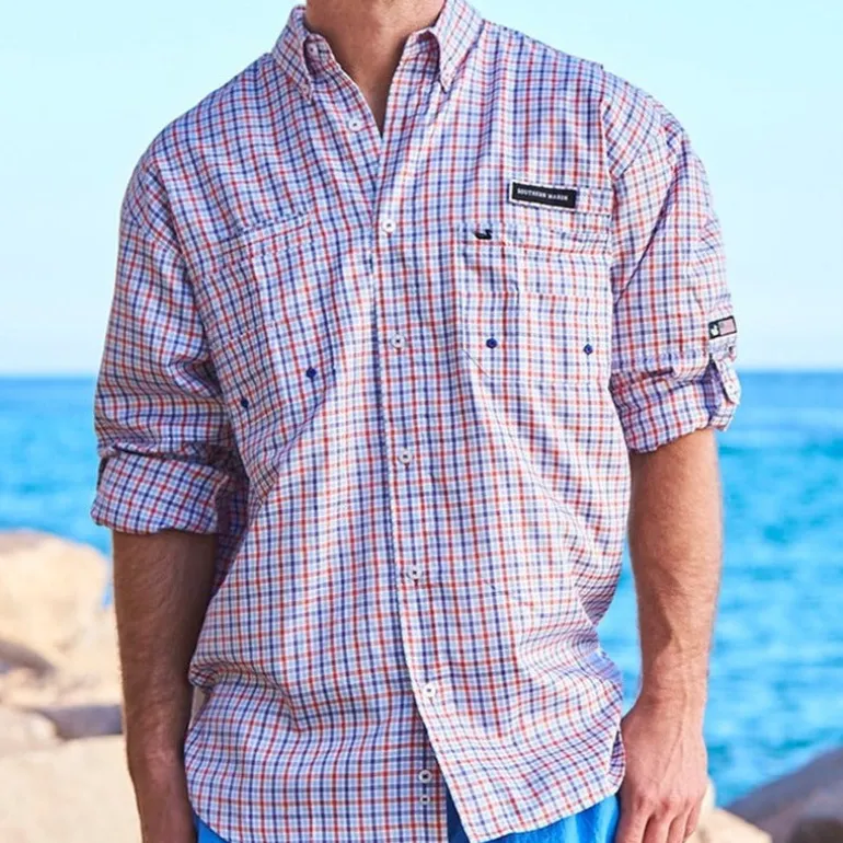 Harbor Cay Fishing Shirt - Abaco Grid