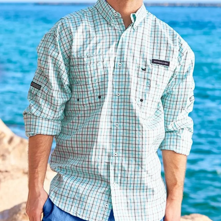 Harbor Cay Fishing Shirt - Abaco Grid