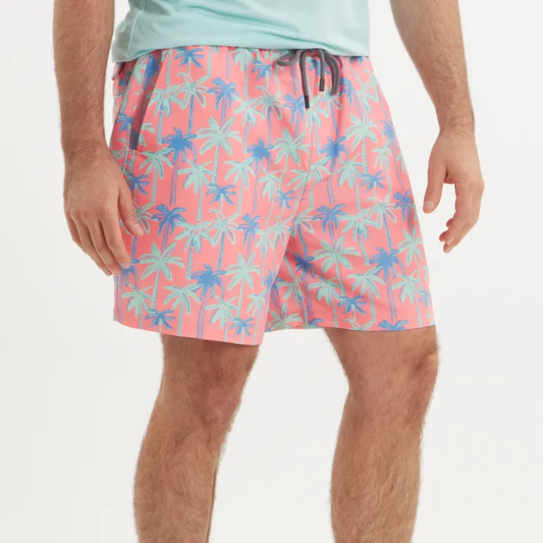 Harbor Swim Trunk - Neon Palms