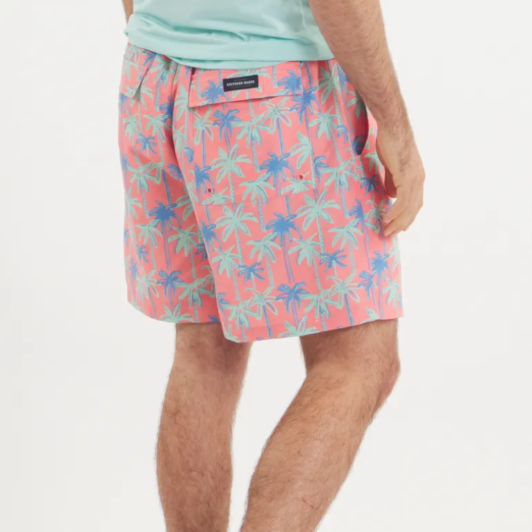 Harbor Swim Trunk - Neon Palms