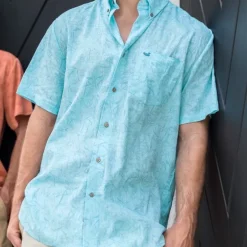Island Linen Shirt - Flamingos