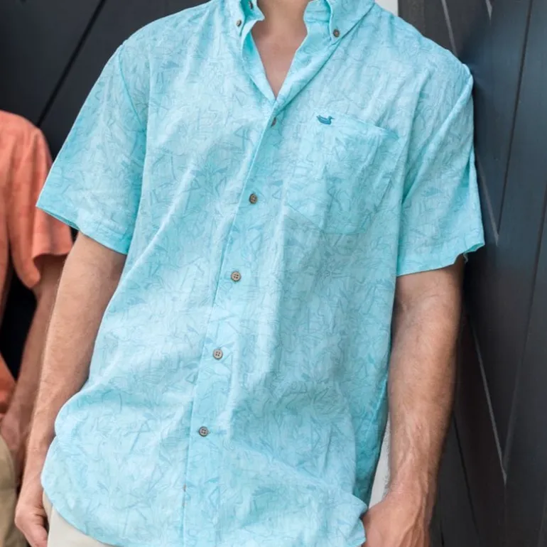 Island Linen Shirt - Flamingos