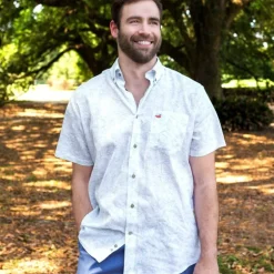 Island Linen Shirt - Flamingos