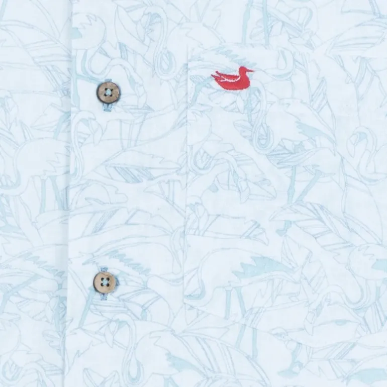 Island Linen Shirt - Flamingos