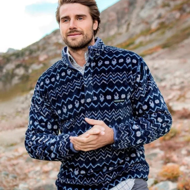 Tangier Ikat Fleece Pullover