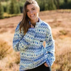 Tangier Ikat Fleece Pullover