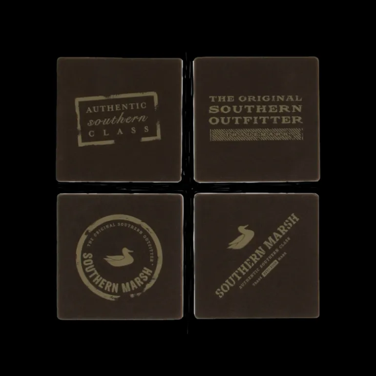Waxed Canvas Coaster Set - Authentic