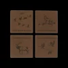 Waxed Canvas Coaster Set - Etched Animals