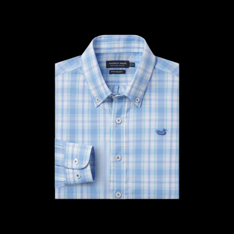 Youth Benton Performance Plaid Dress Shirt