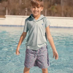 Youth Bermuda Performance Polo - Wellington Stripe
