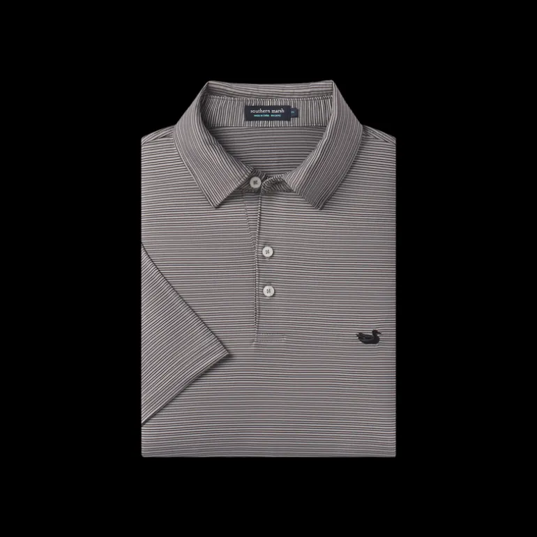 Youth Bermuda Performance Polo - Clearwater Stripe