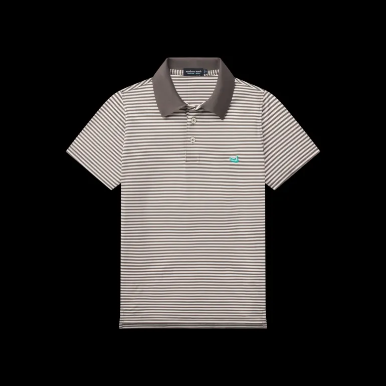 Youth Bermuda Performance Polo - Striped