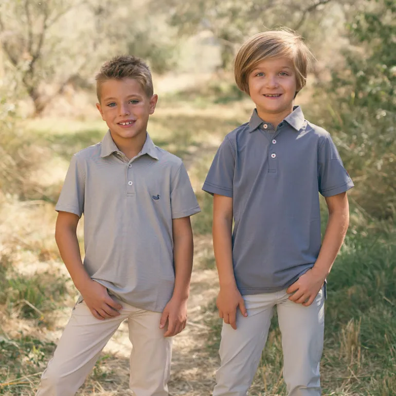Youth Bermuda Performance Polo - Wellington Stripe