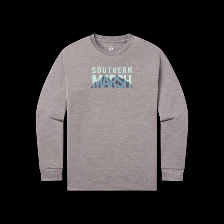 Youth FieldTec™ Heathered Performance Tee - Marsh Mountains - Long Sleeve