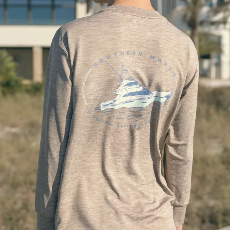 Youth FieldTec™ Heathered - Deep Sea - Long Sleeve