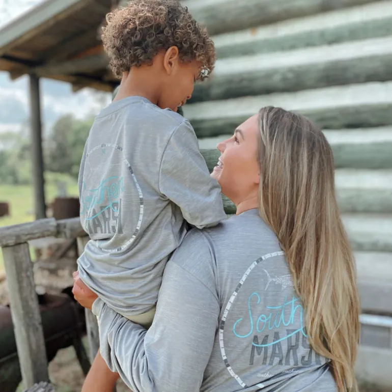 Youth FieldTec™ Heathered Performance Tee - Marlin Time - Long Sleeve