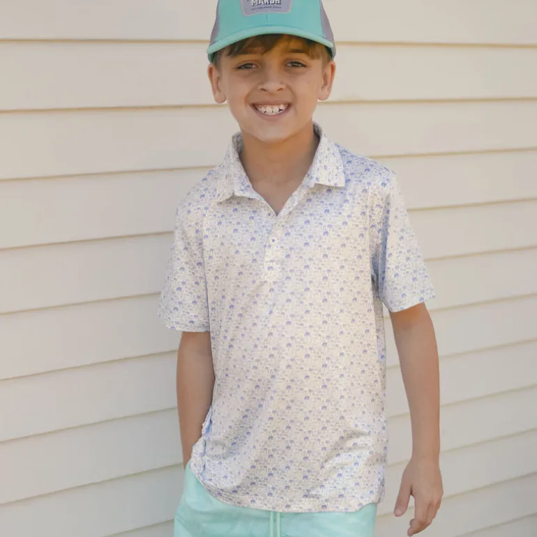 Youth Flyline Performance Polo - Summertime Blues