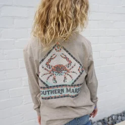 Youth Mosaic Crab Tee - Long Sleeve
