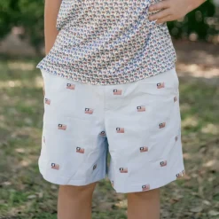 Youth SOUTHERNCLASSICS™ Swim Trunk - Chambray Flags